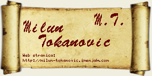 Milun Tokanović vizit kartica